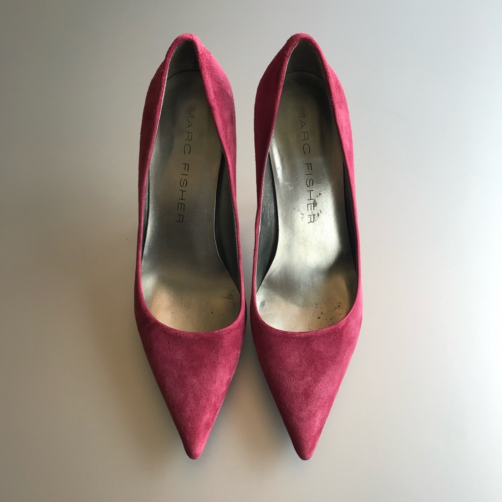 Marc Fisher Deep Red Suede Heels